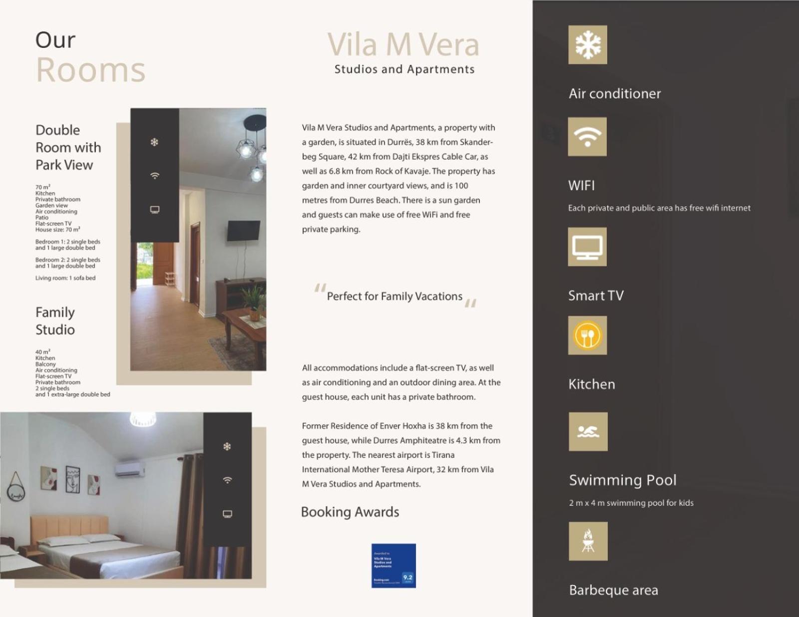 Vila M Vera Rooms With Kitchen And Apartments Durrës 外观 照片